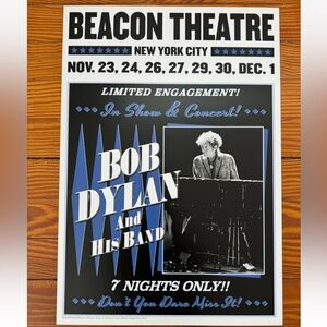 Bob Dylan Concert Poster Bob Dylan Beacon Theatre NY Concert Poster 20x14
